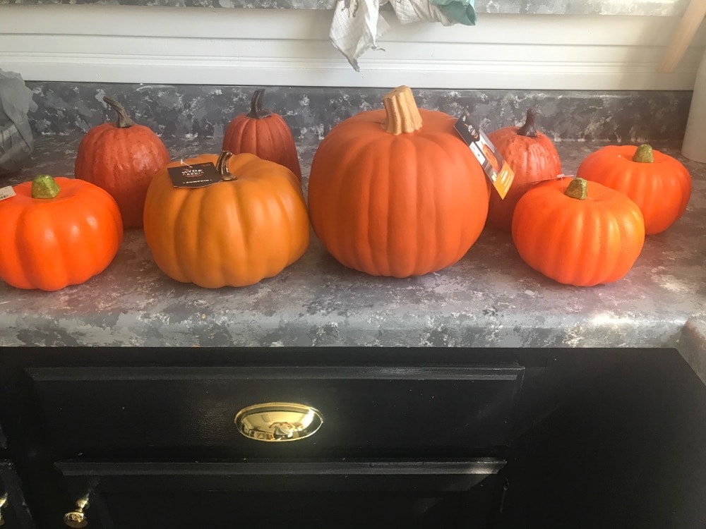 dollar store faux pumpkins