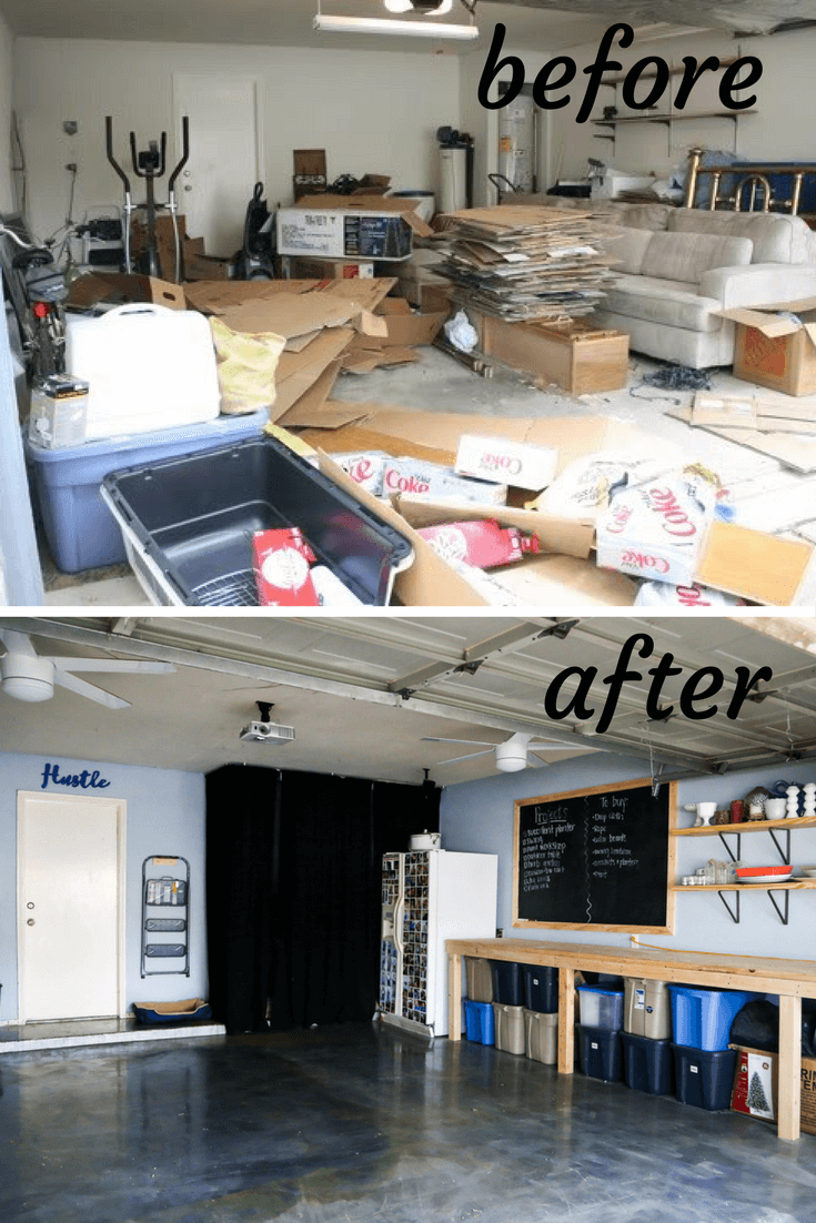 Garage before and after