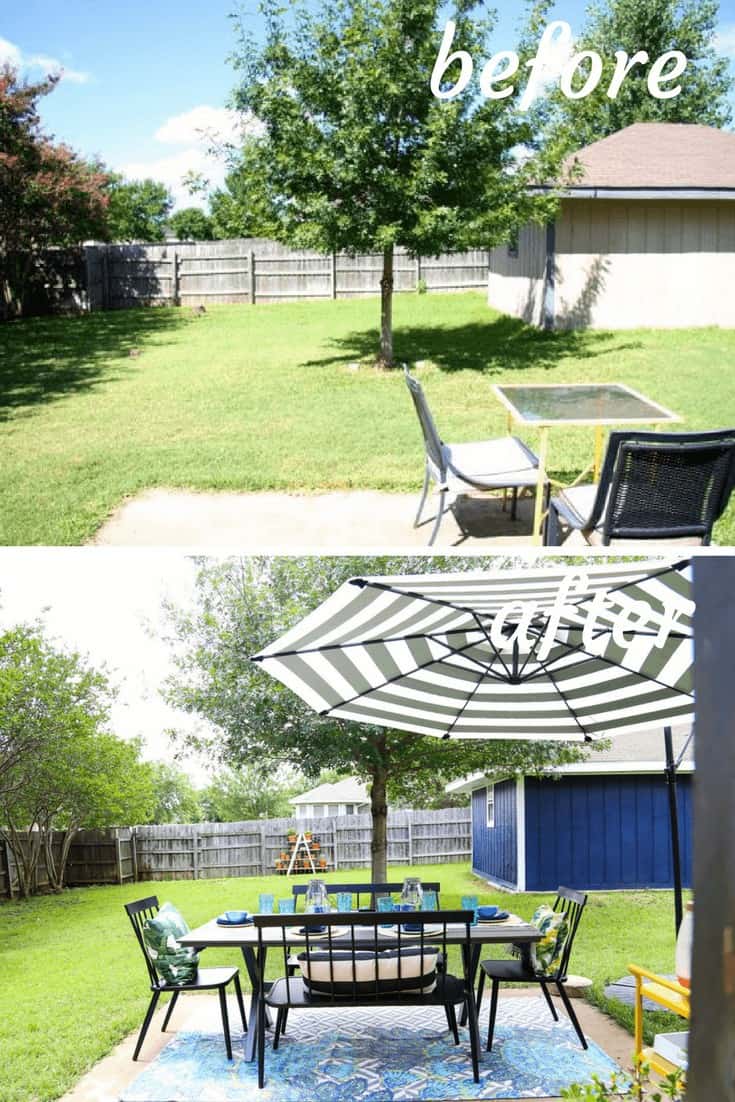 before and after backyard