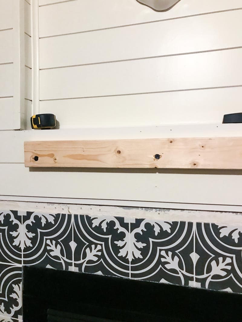 Ledger board for hanging DIY wood mantel