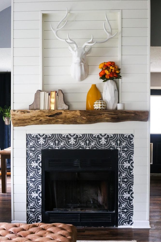 How to create a gorgeous, rustic DIY wood mantel using an old tree trunk
