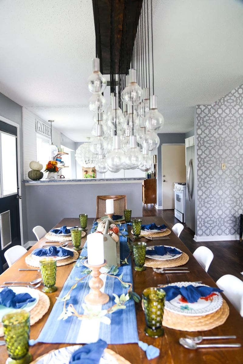 A dining room with a beautifully set table