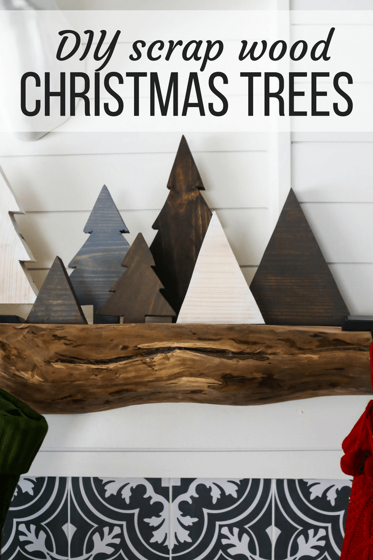 How to make easy DIY scrap wood Christmas trees for your holiday mantel. Great ideas for Christmas decor and a simple Christmas DIY project.