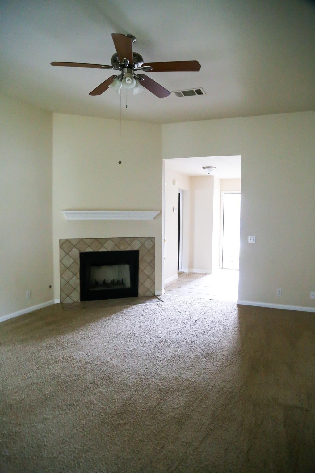 living room in an empty house before renovations