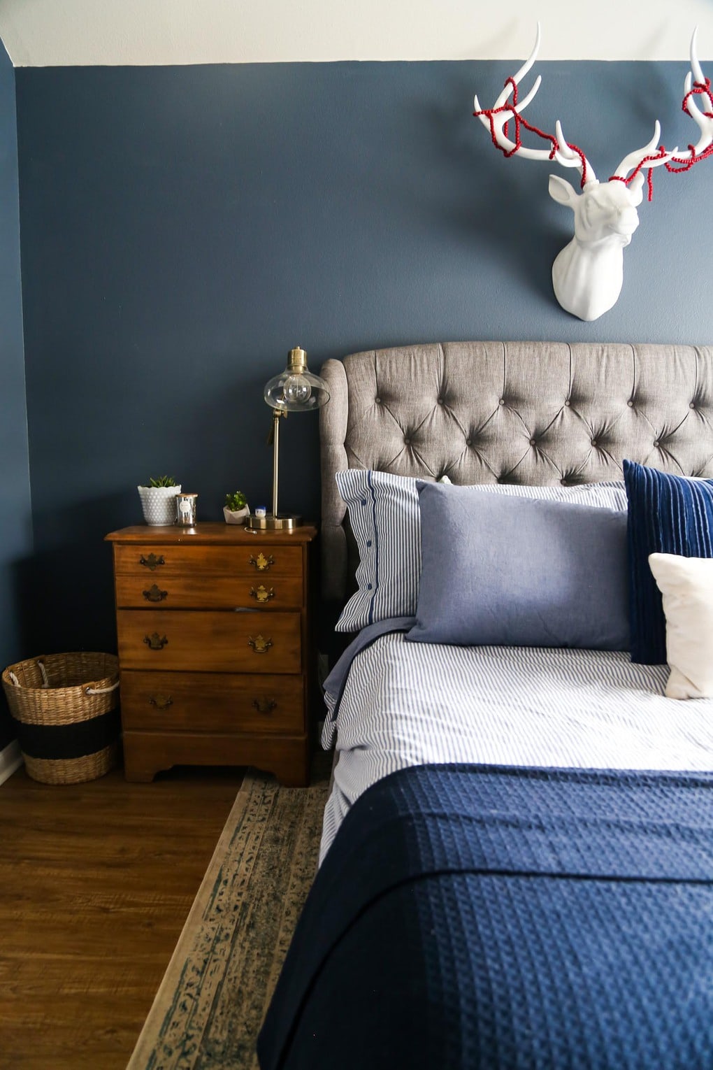 Cozy, moody, and restful master bedroom