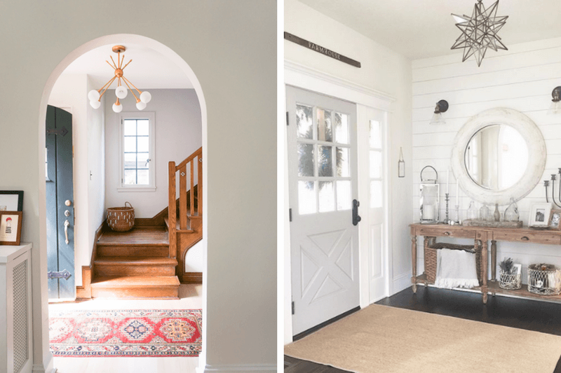 Adding a unique light fixture to an entryway