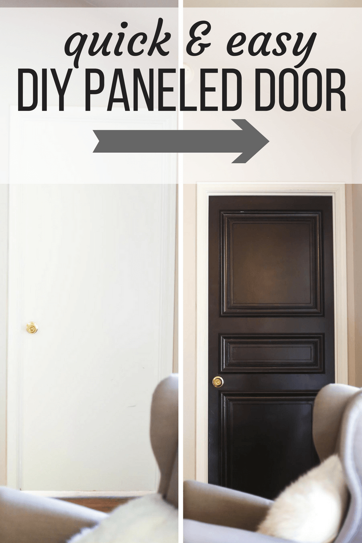 How to make a gorgeous DIY paneled door from a hollow core door - it's quick and easy, and looks so beautiful! 