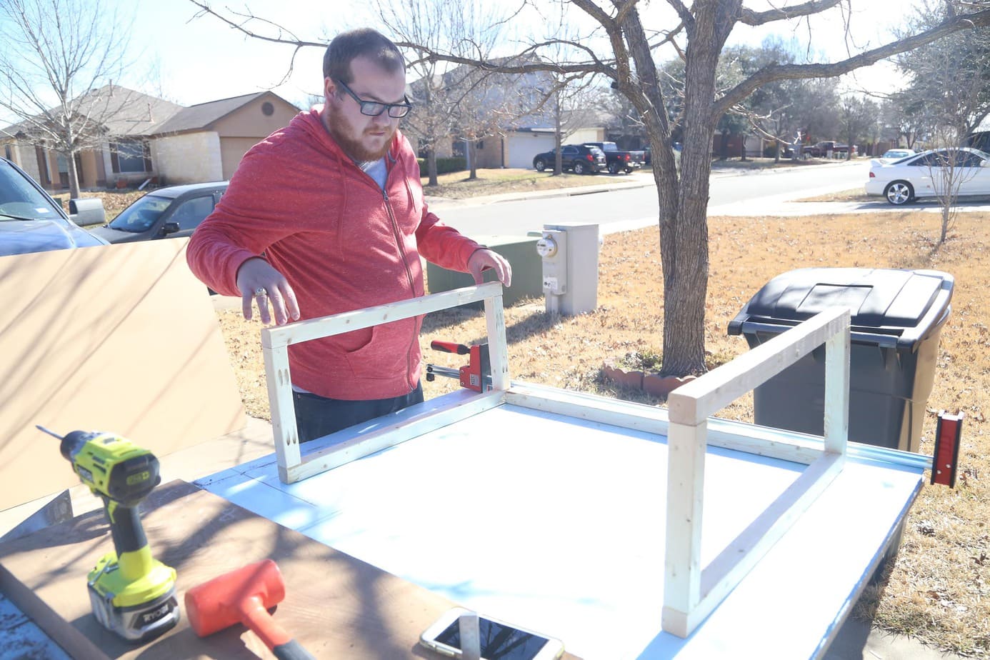 Constructing base of DIY entry table