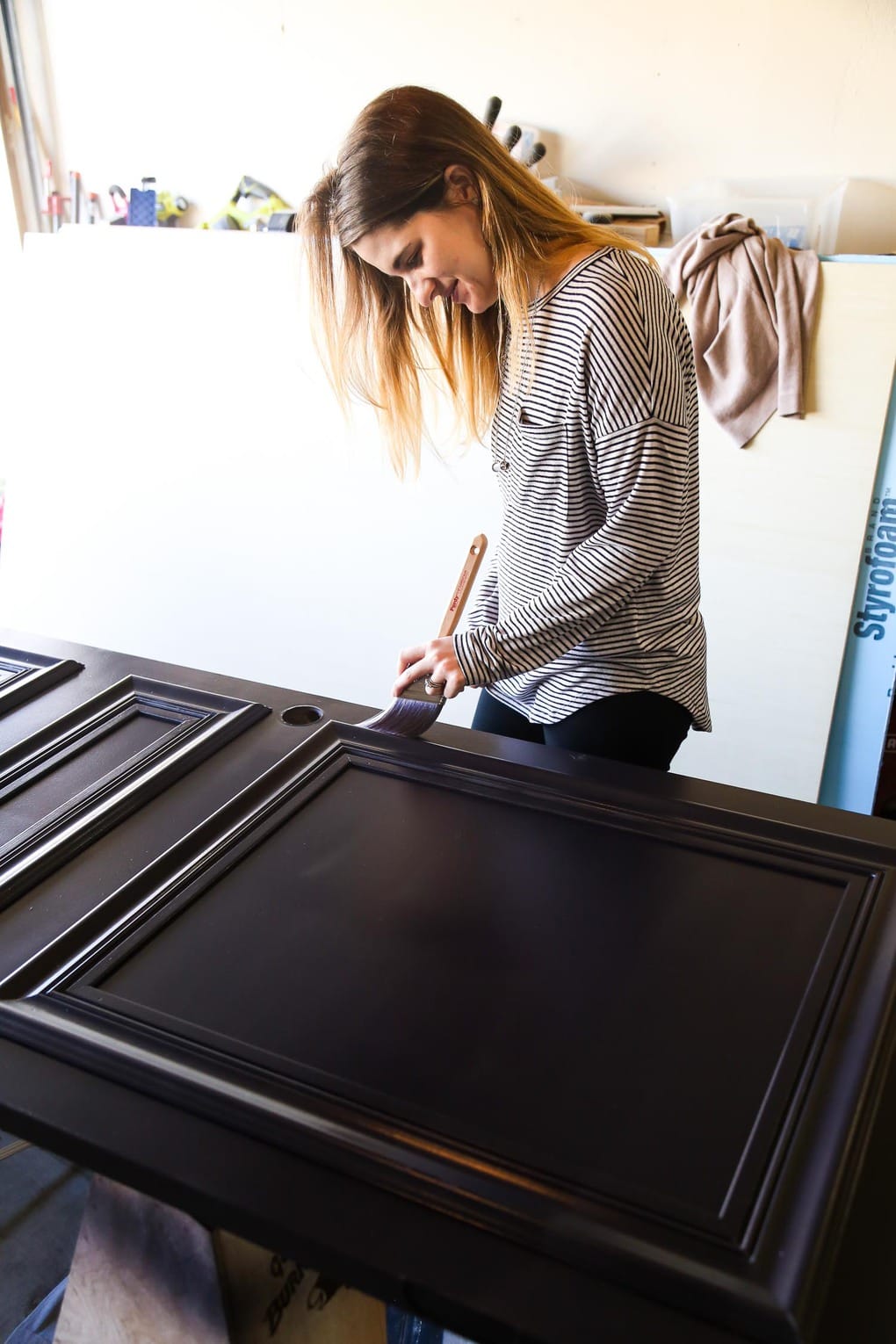 How to turn a hollow core door into a custom paneled door