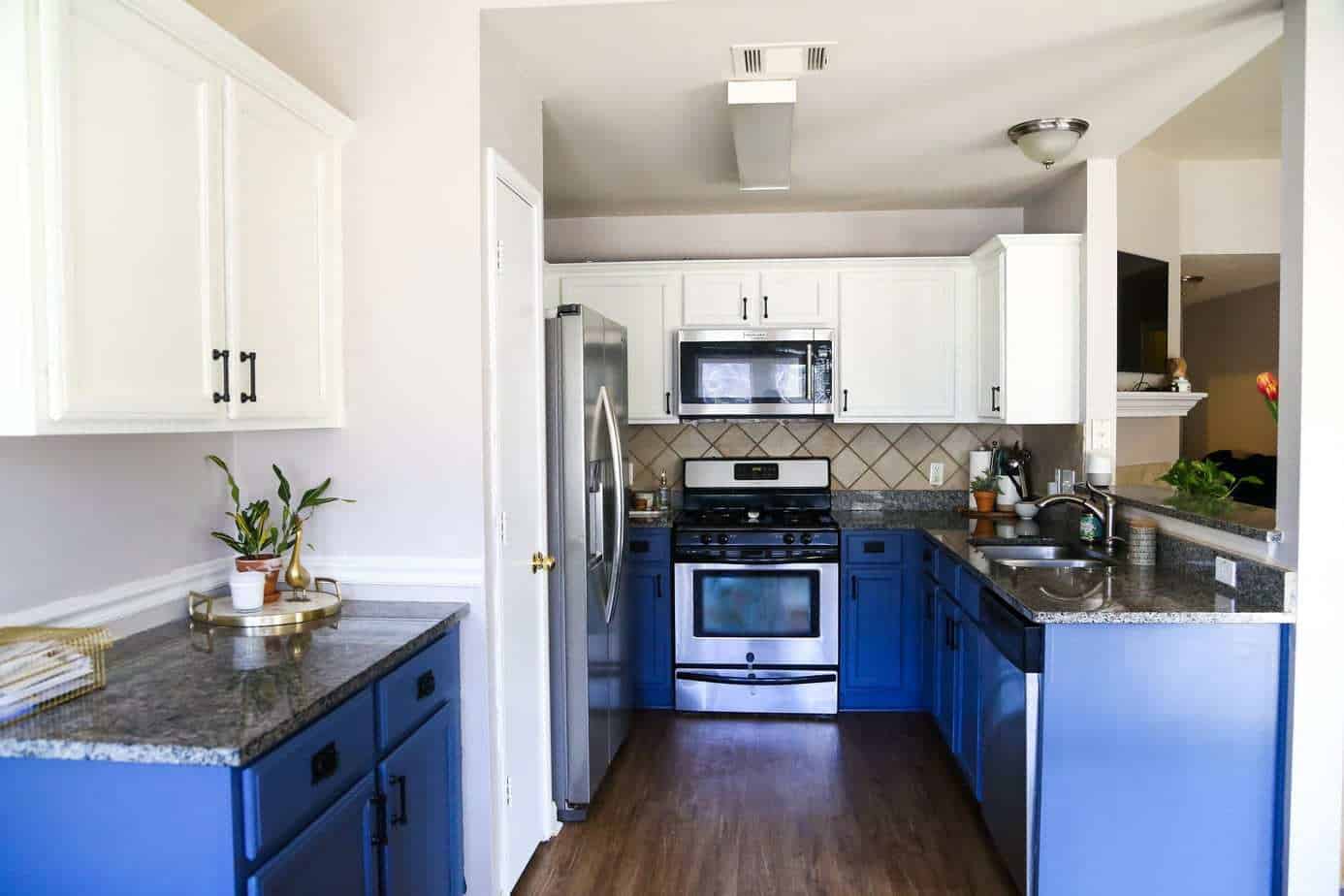 Our DIY Blue White Kitchen Cabinets Love Renovations