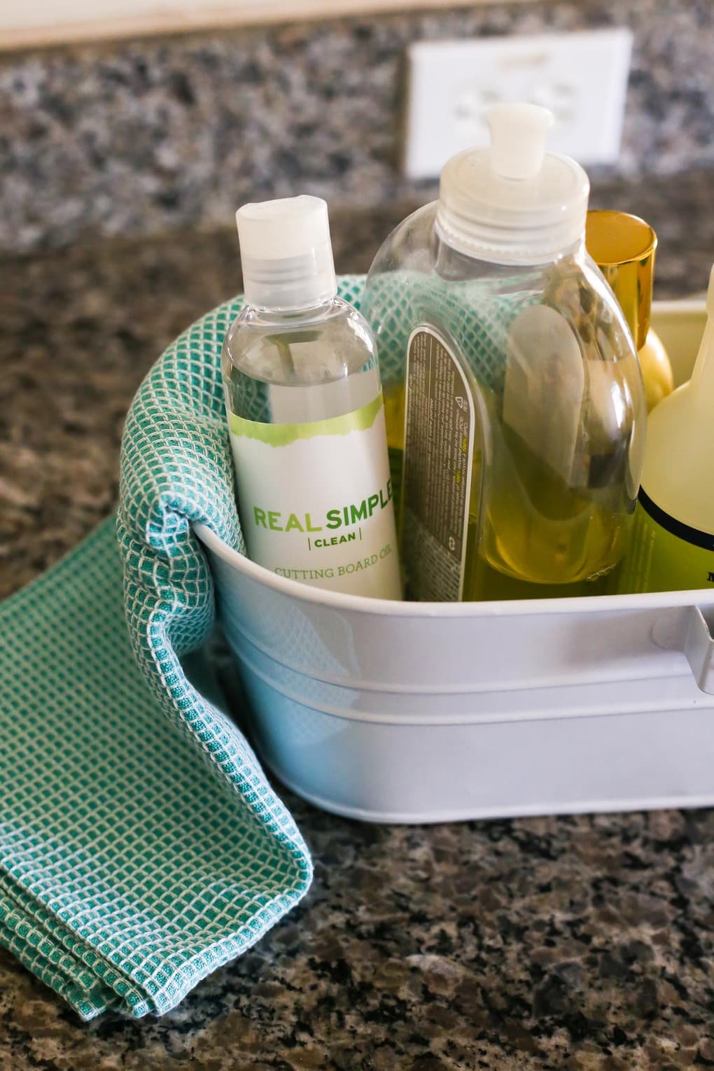 A cleaning caddy for a more organized kitchen