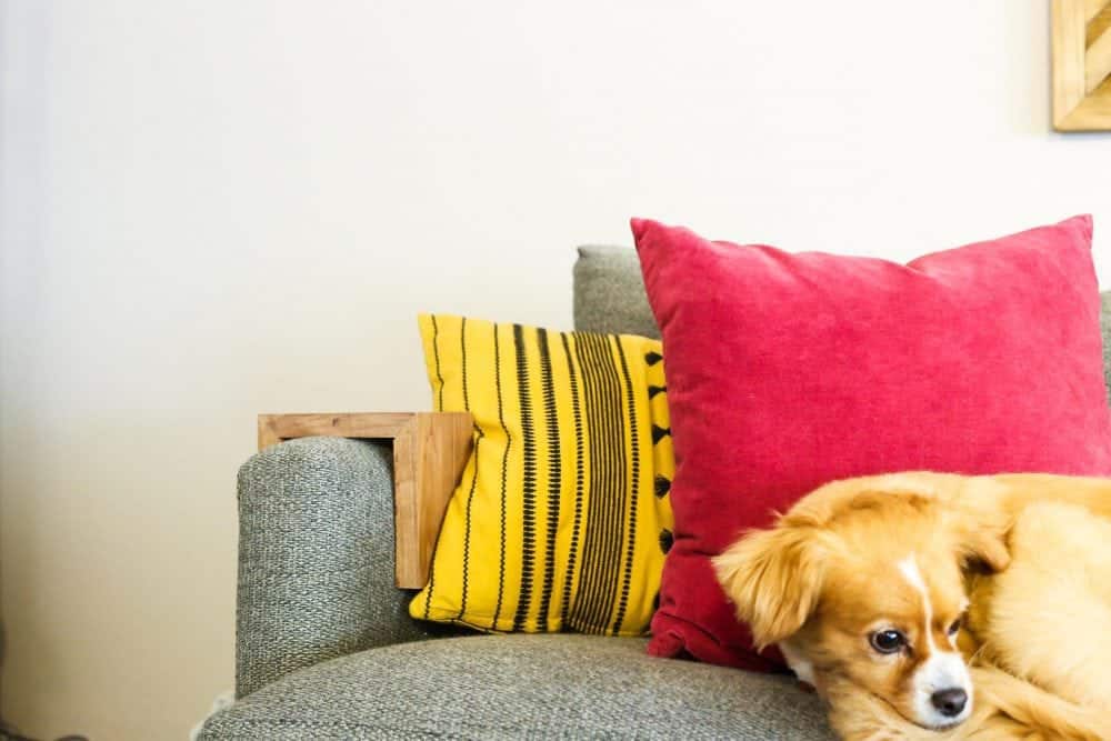 Couch arm with small table