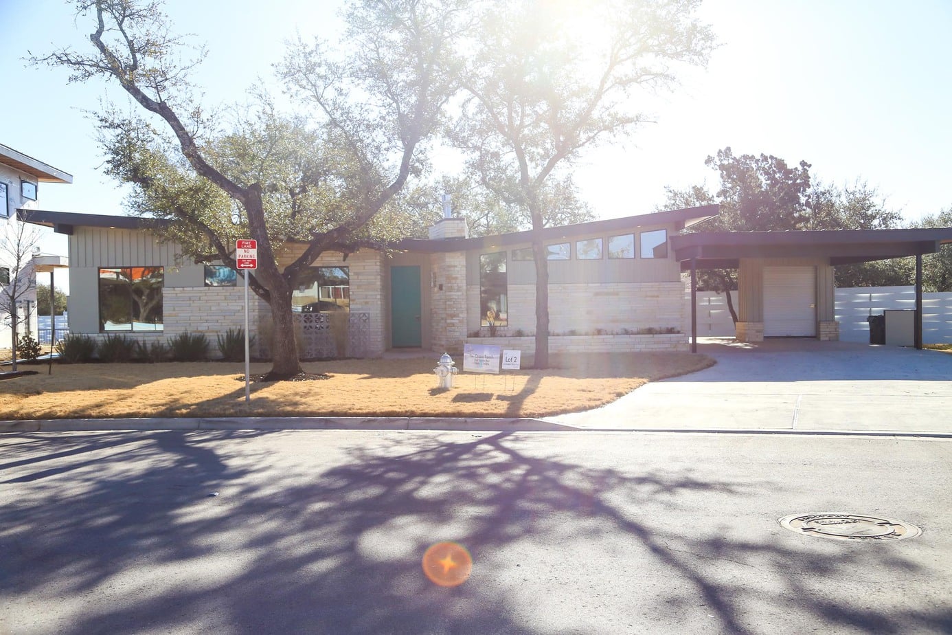 Exterior of midcentury modern home design