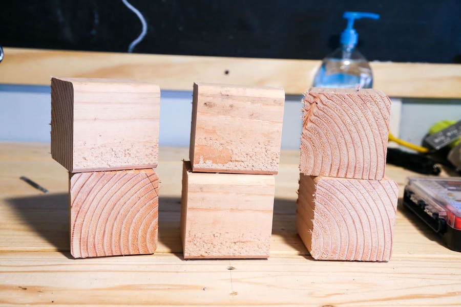stack of wooden squares