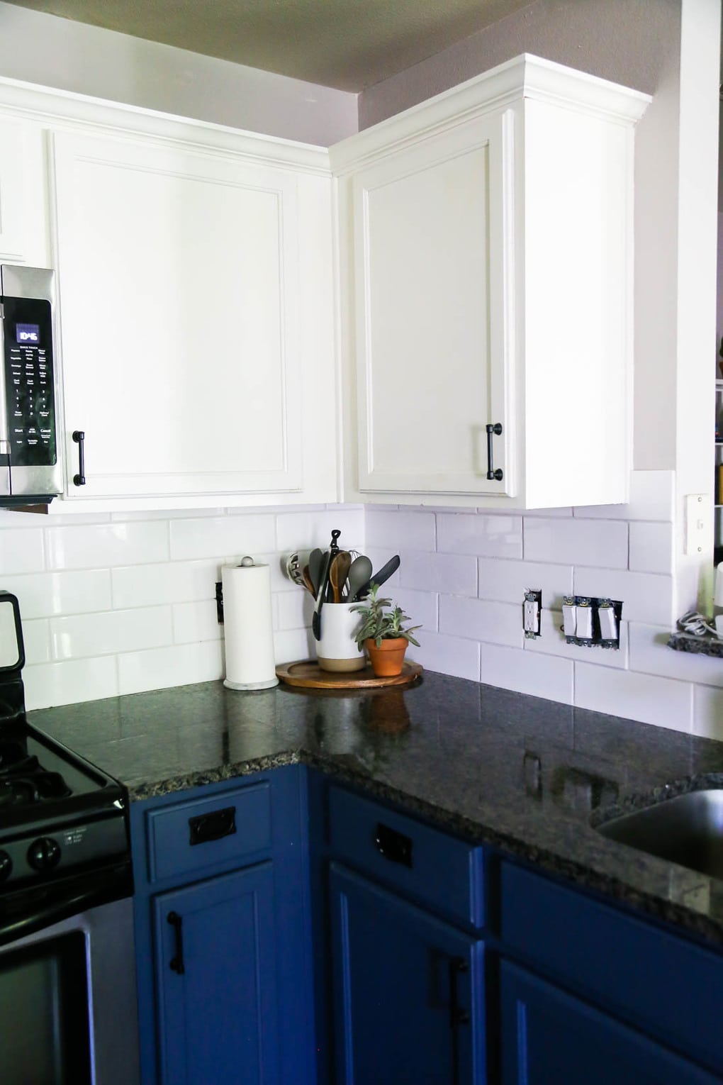 DIY subway tile in kitchen