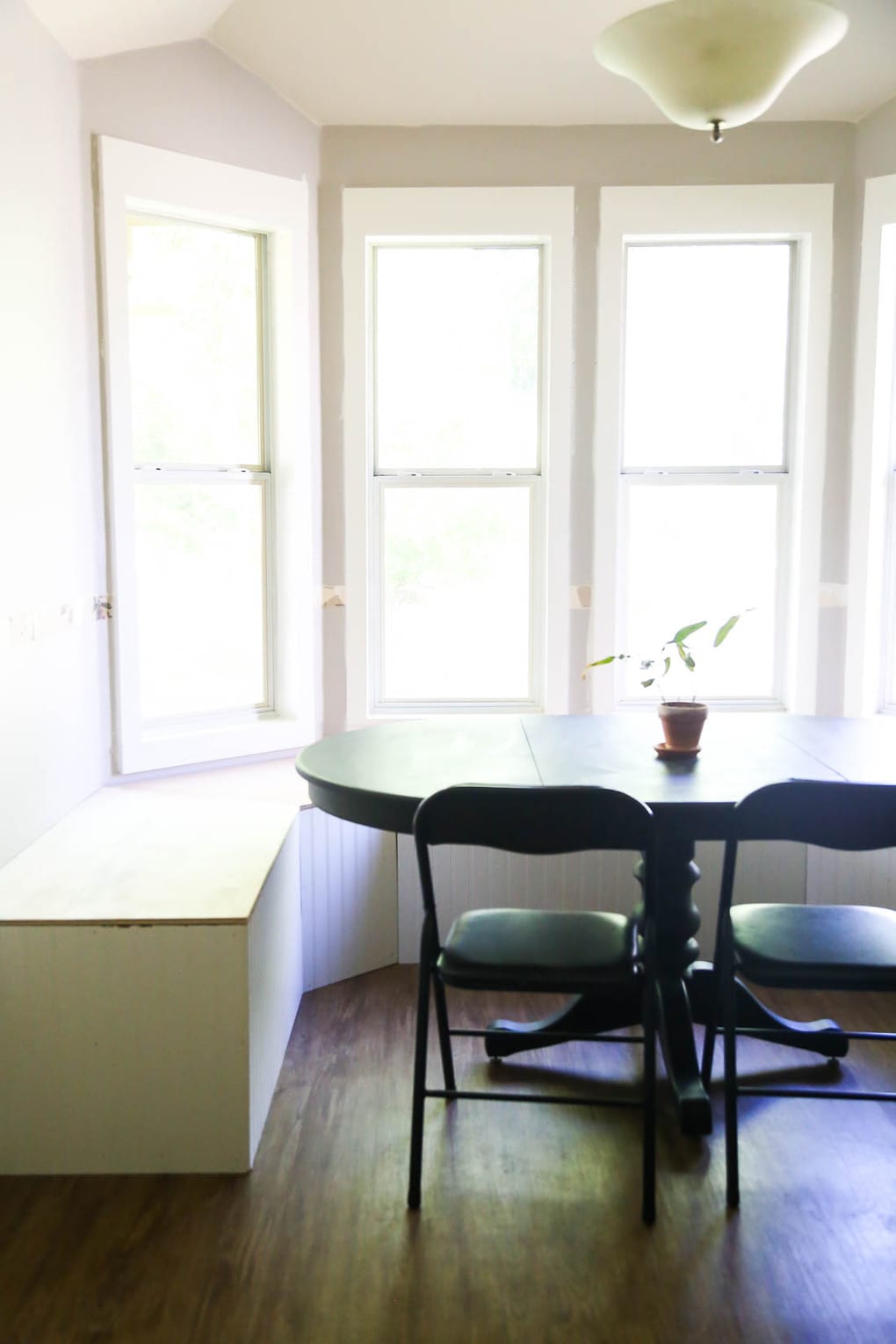 Our new dining room design: Built-in kitchen banquette seating