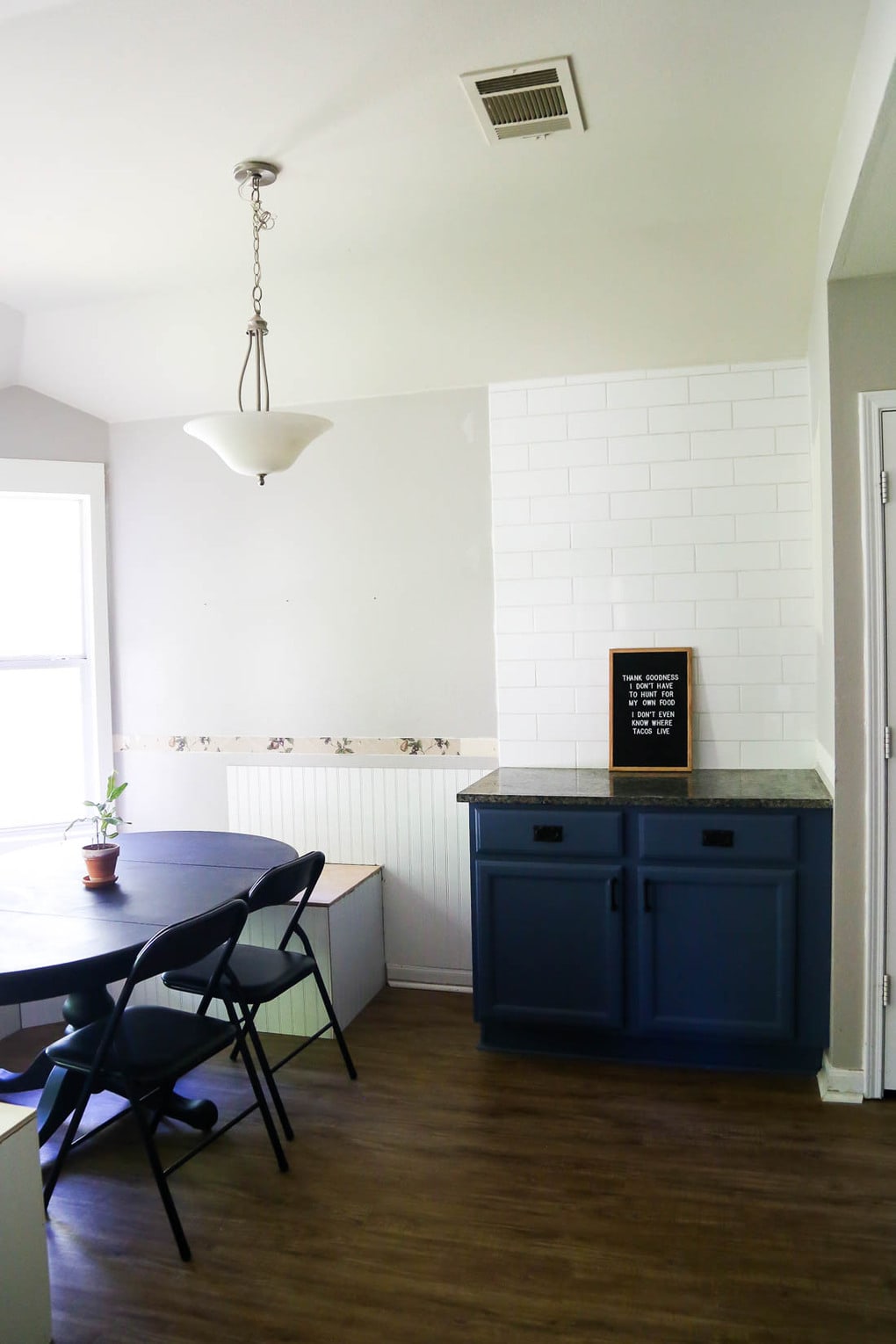 DIY beadboard in dining room