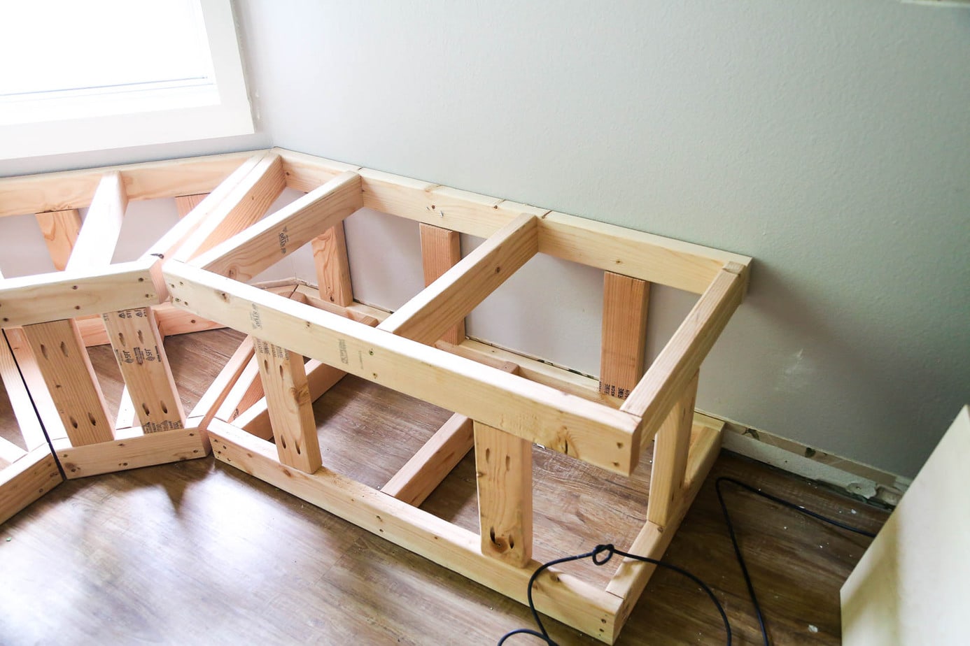 Base frame for DIY bay window bench
