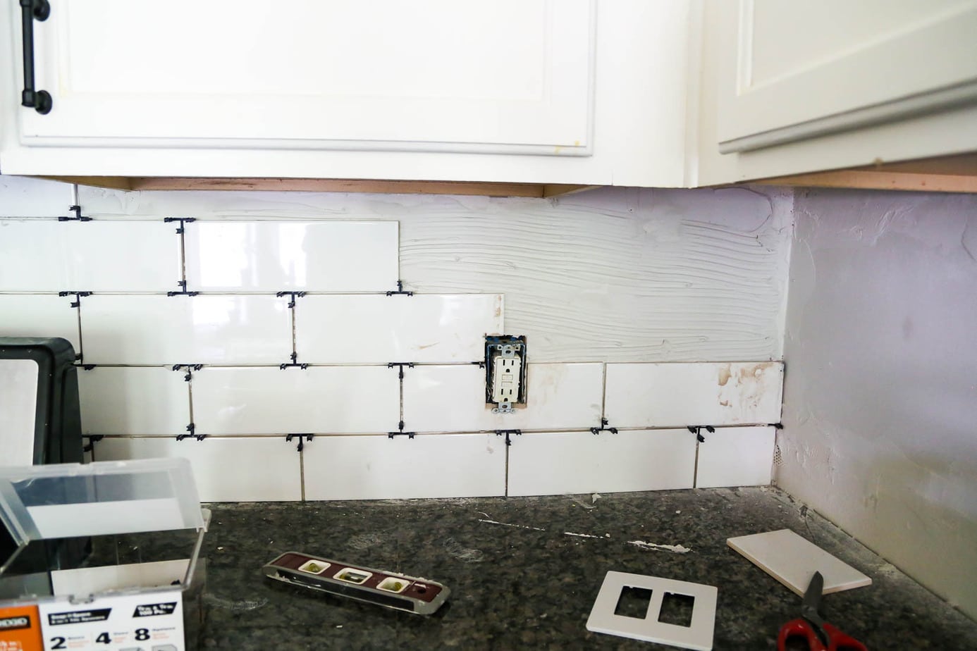 tiling around an outlet