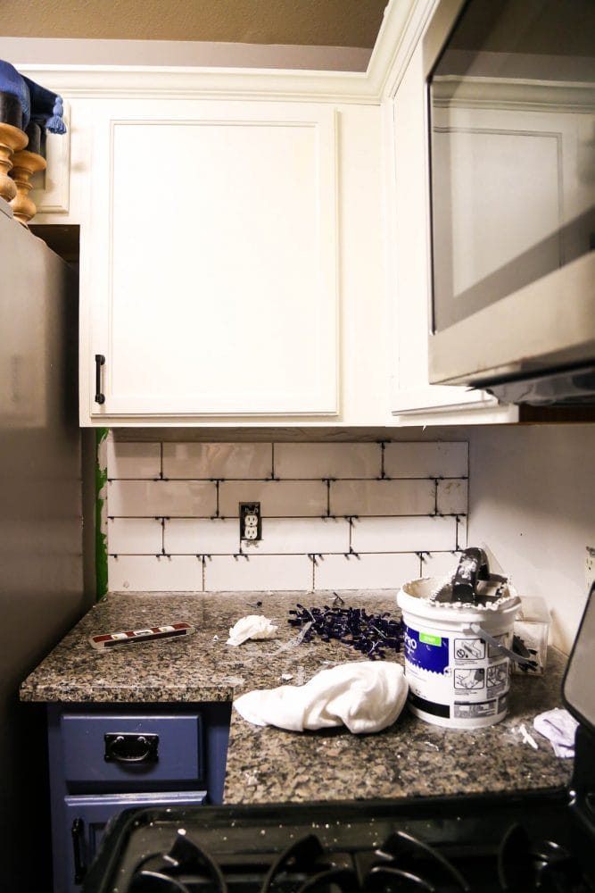 installing subway backsplash