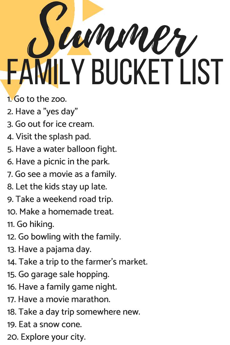 The bucket list ideas