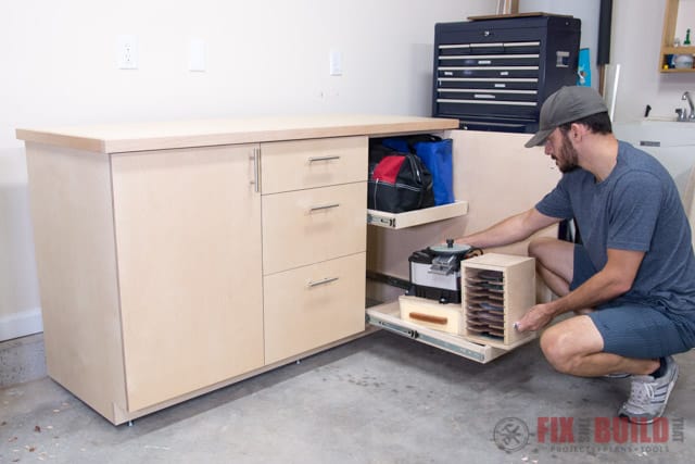 DIY base cabinet - tool organization ideas