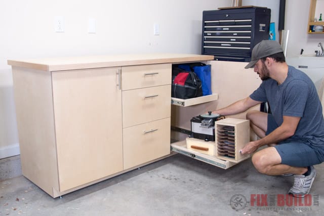 DIY base cabinet - tool organization ideas