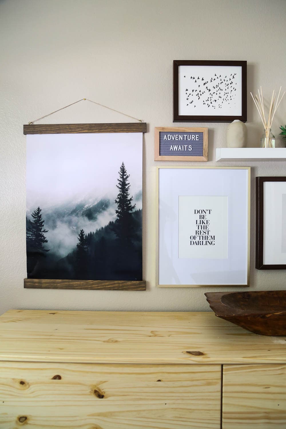 DIY poster frame tutorial and nursery gallery wall