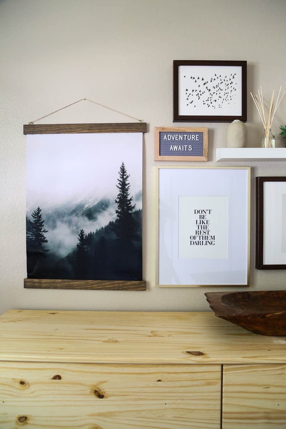 DIY poster frame tutorial and nursery gallery wall