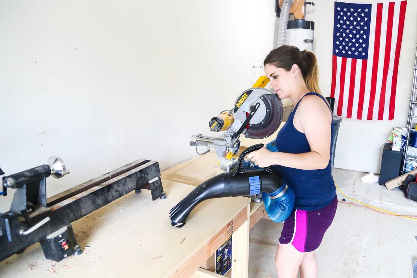 Clean workbench with Rockler dust collection system