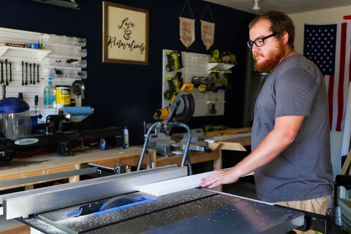 cutting windowsill for DIY window trim