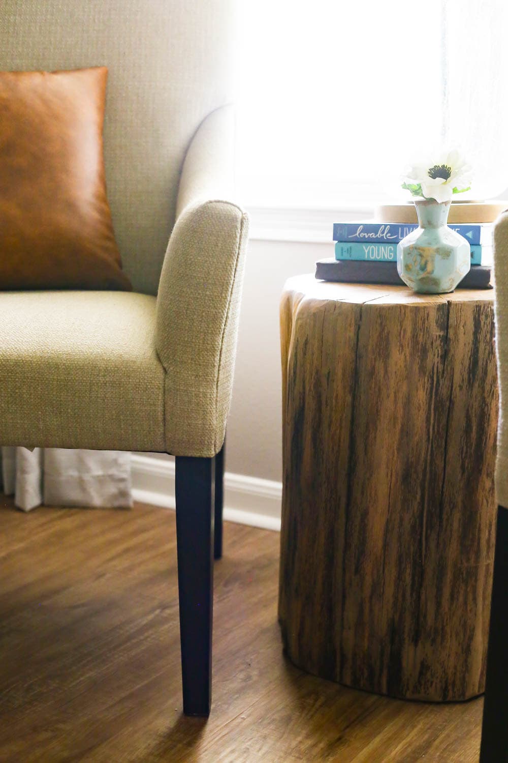 tree stump side table