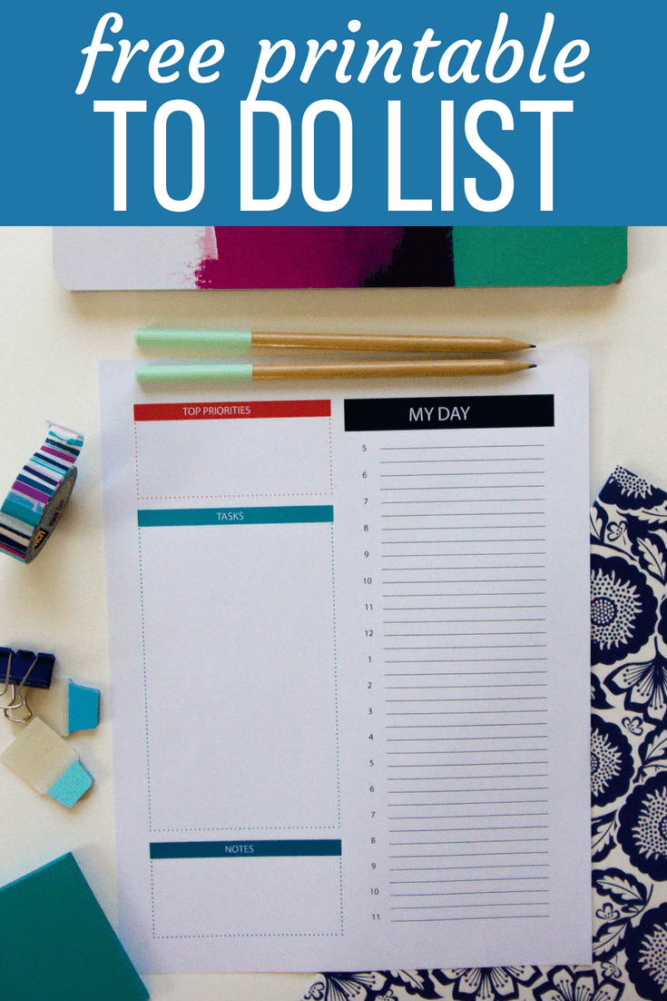 free printable daily to do list