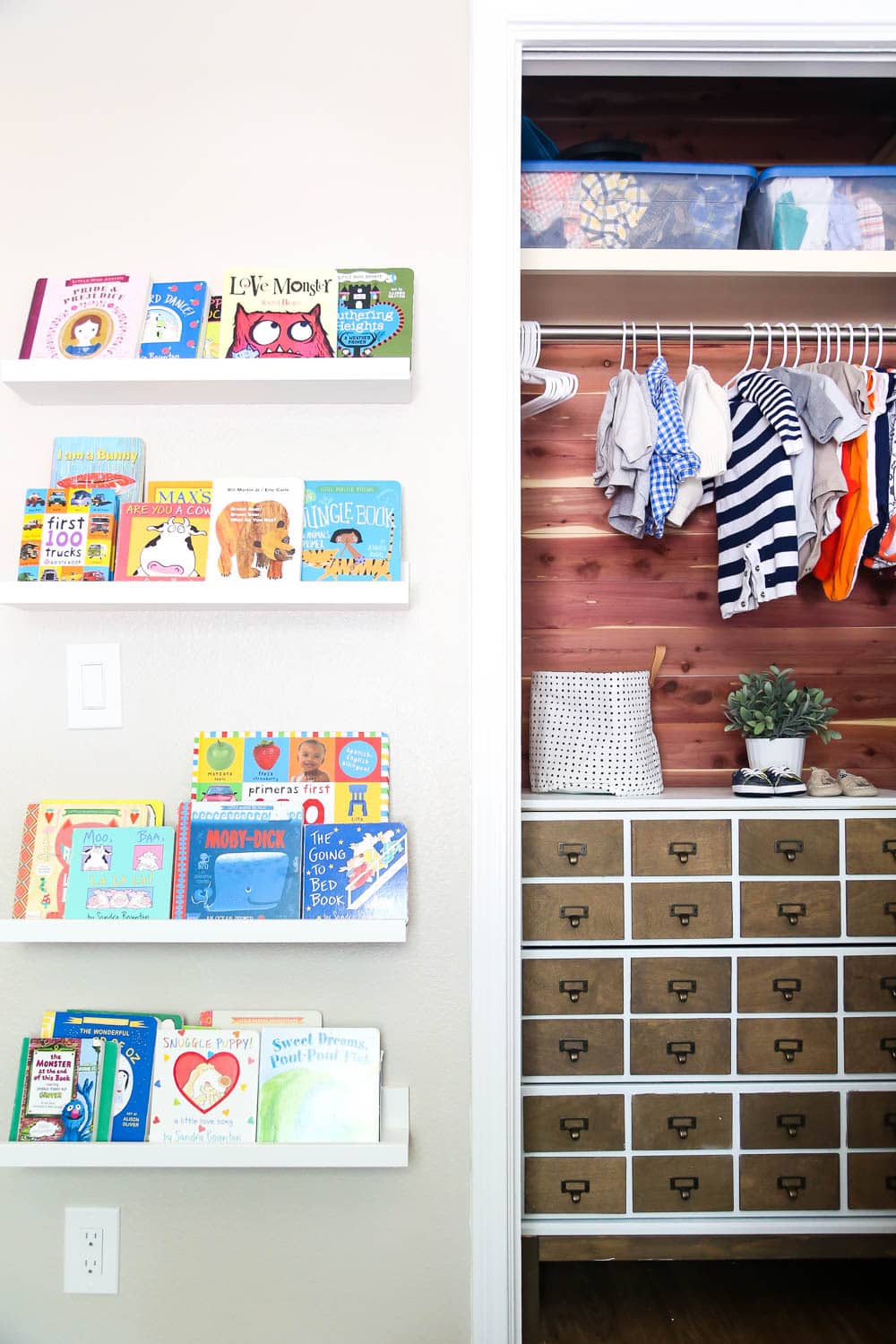 nursery closet with cedar lining