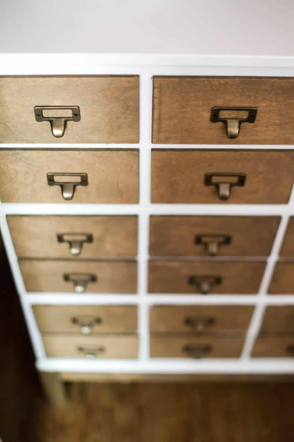 how to make a faux card catalog with IKEA dresser
