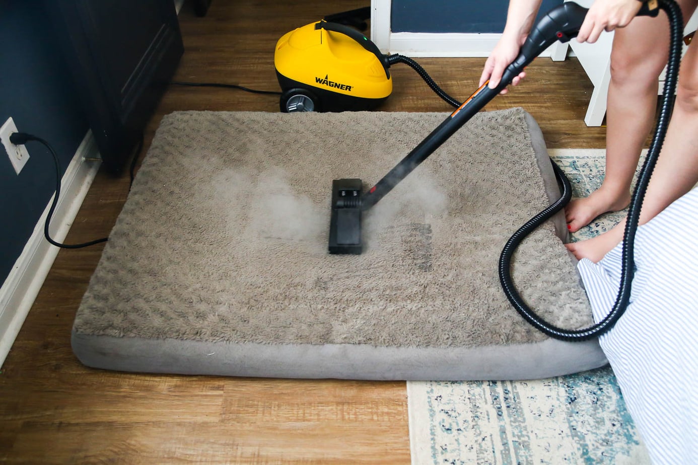 how to use a steamer to clean a pet bed