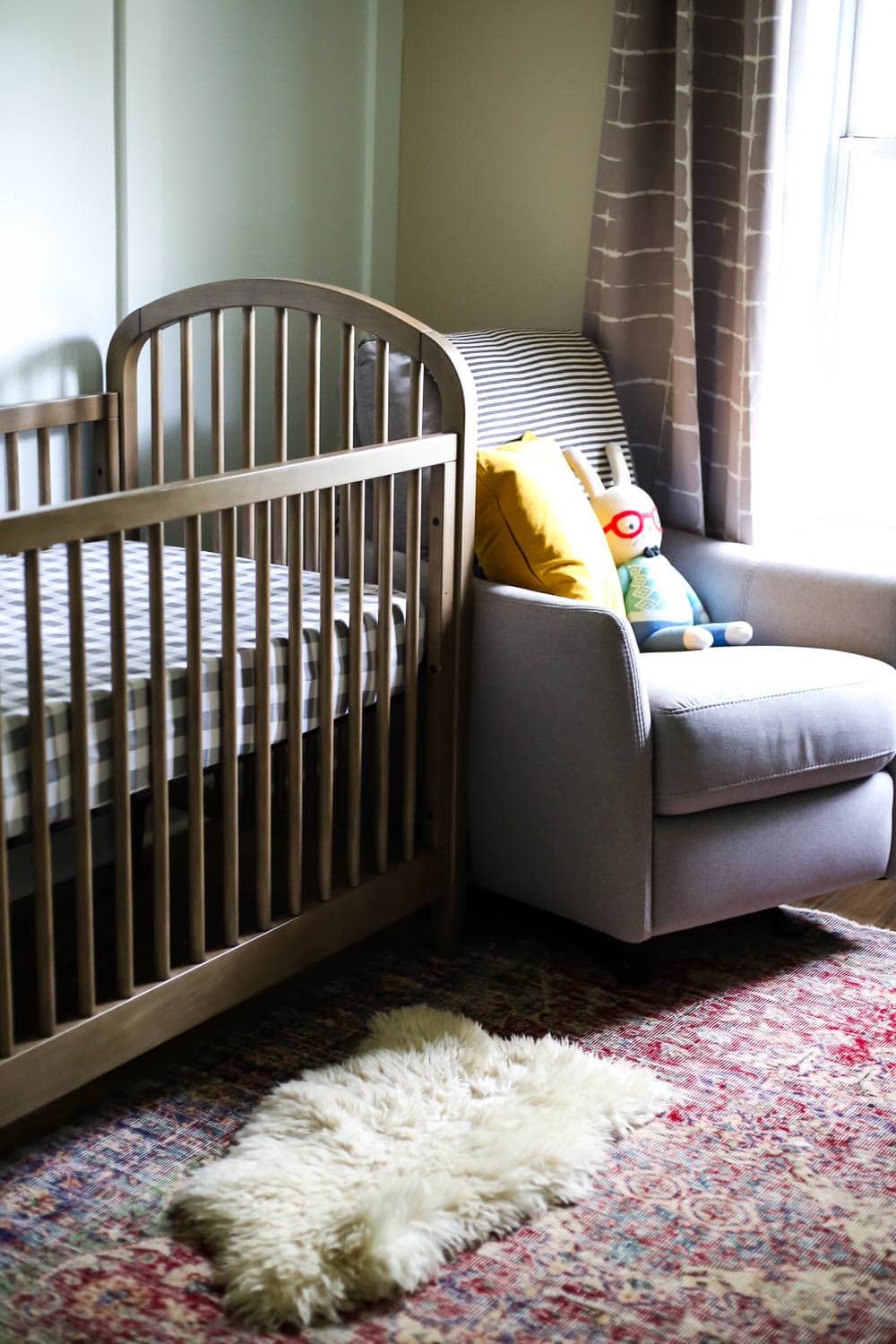 nursery crib and glider