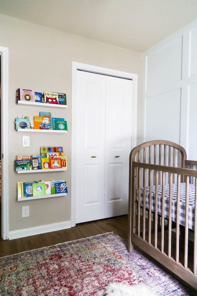 nursery with book shelves