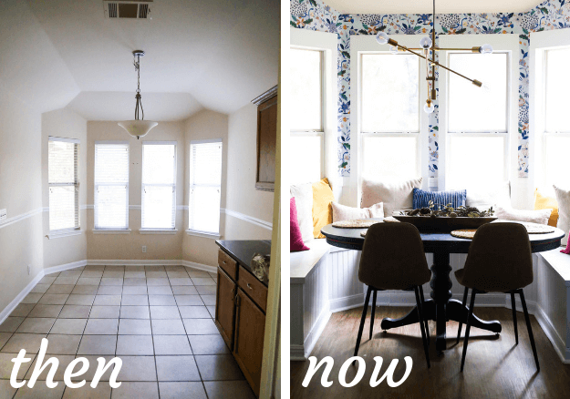 dining room before and after