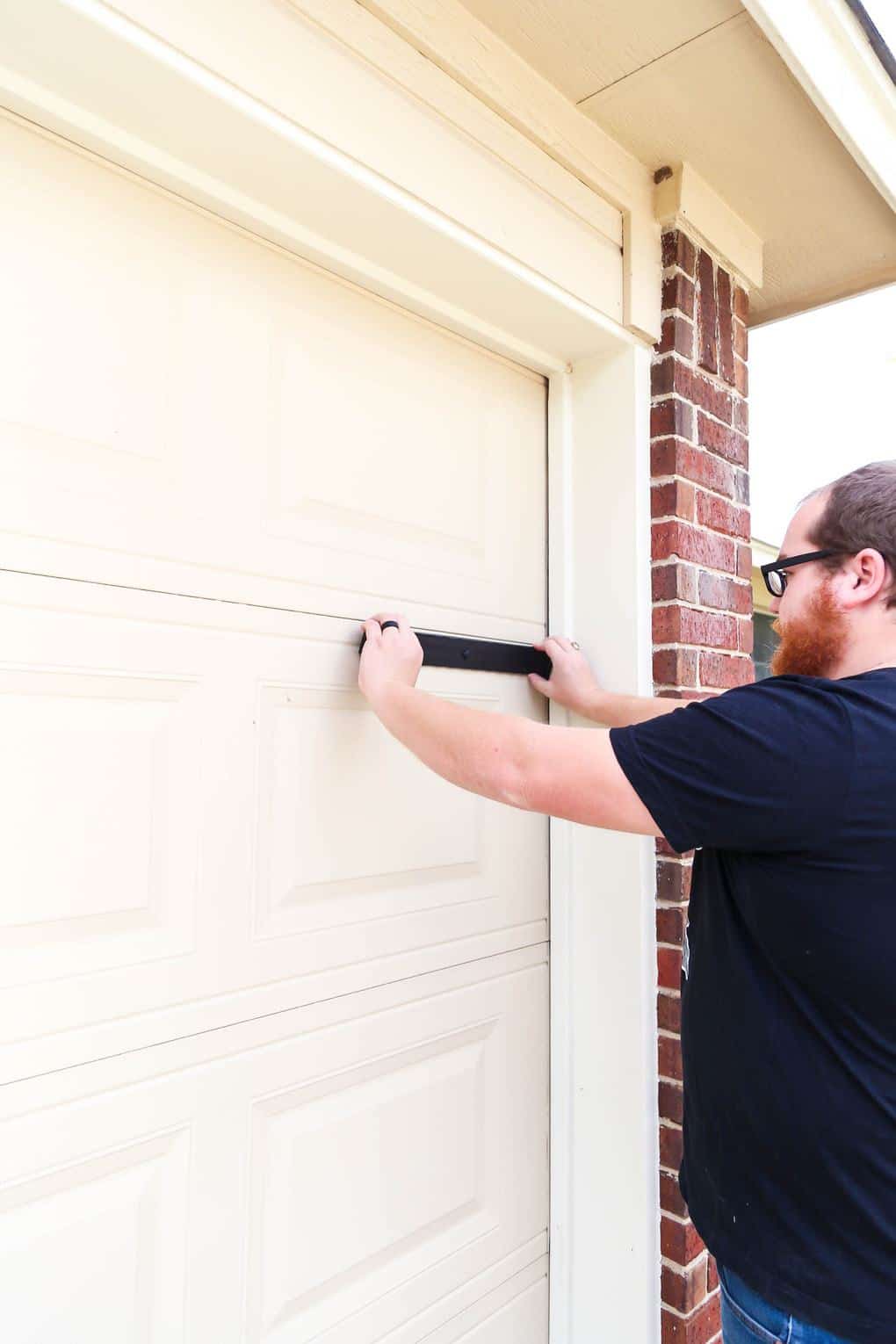 applying magnets to garage door