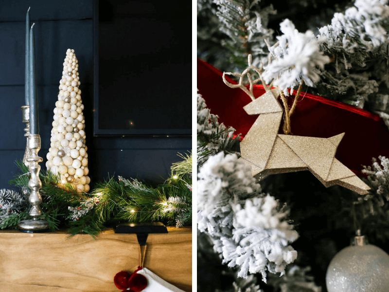 Christmas ornament and mantel