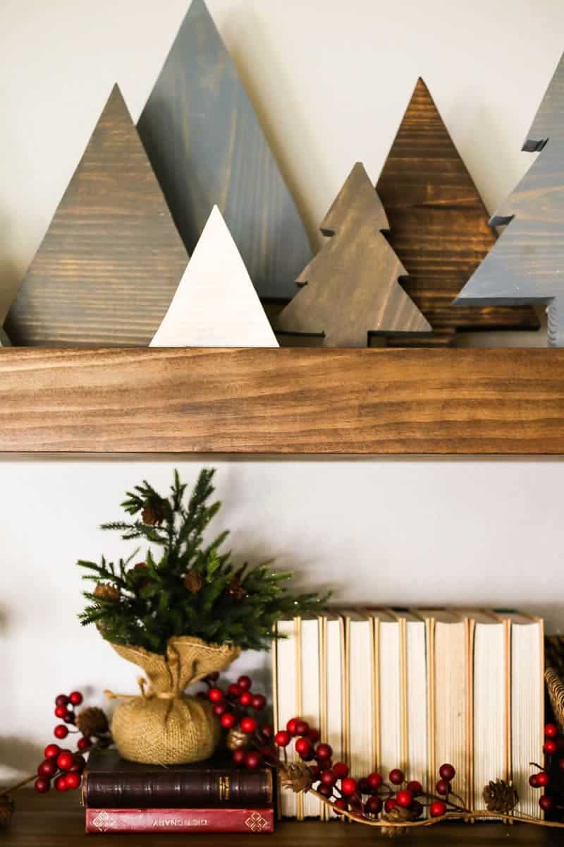 Christmas shelf styling