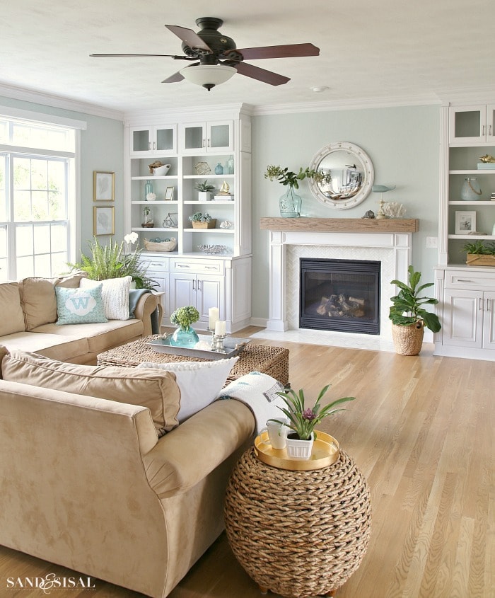 coastal fireplace makeover