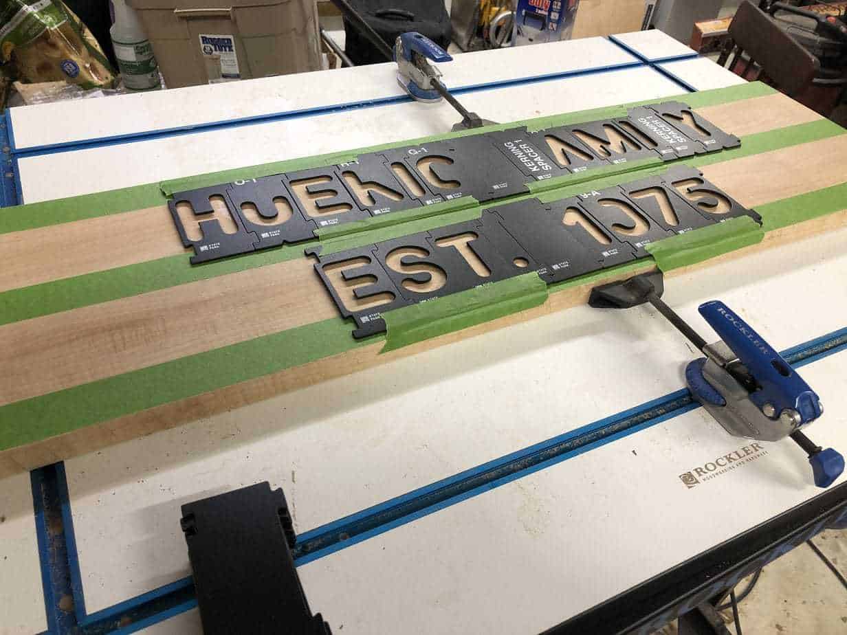 set up for DIY wood sign