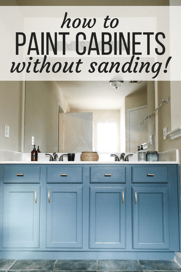 How To Paint White Laminate Bathroom Cabinets Without Sanding | www