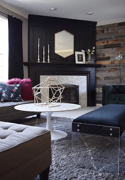 black fireplace makeover