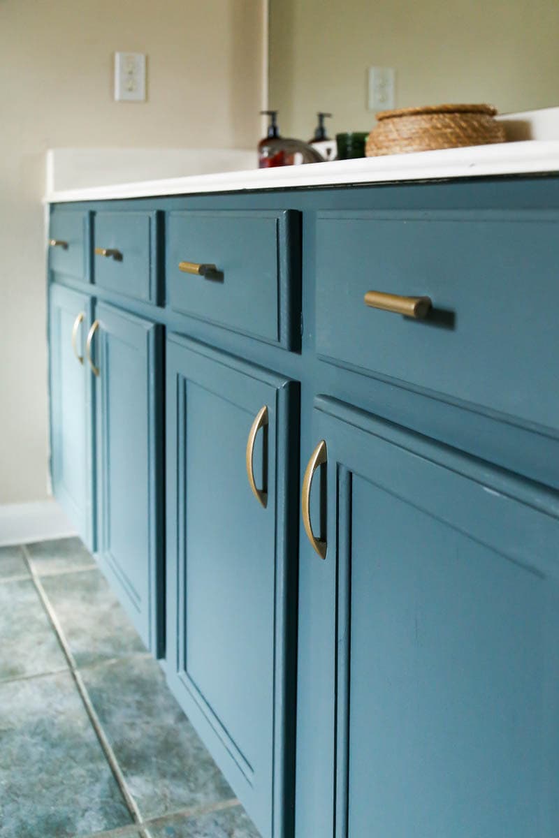 blue bathroom vanity