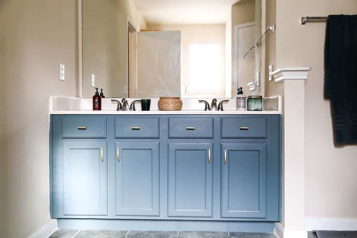 Painting A Bathroom Vanity Without, How To Repaint Bathroom Cabinets Without Sanding