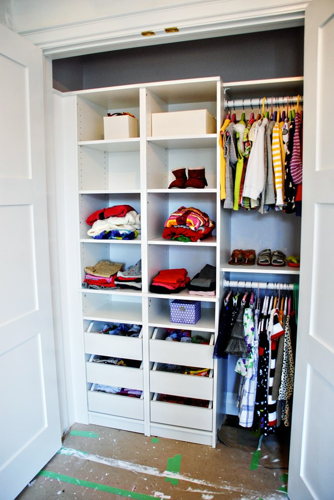 closet with built-in shelving