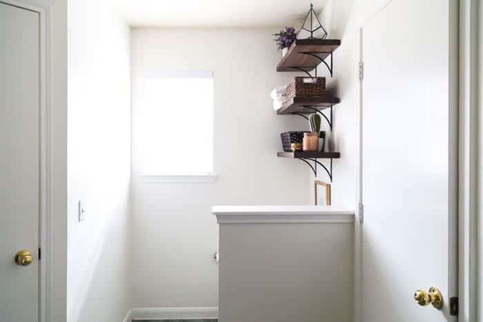 DIY shelving above toilet